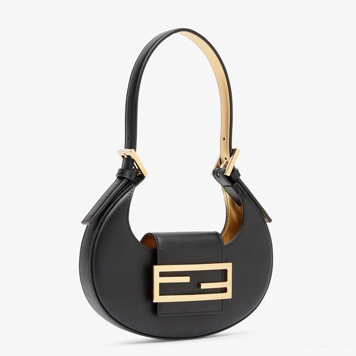 Affordable In Black Leather Fendi Calf Mini Hobo Bag Cookie 0825